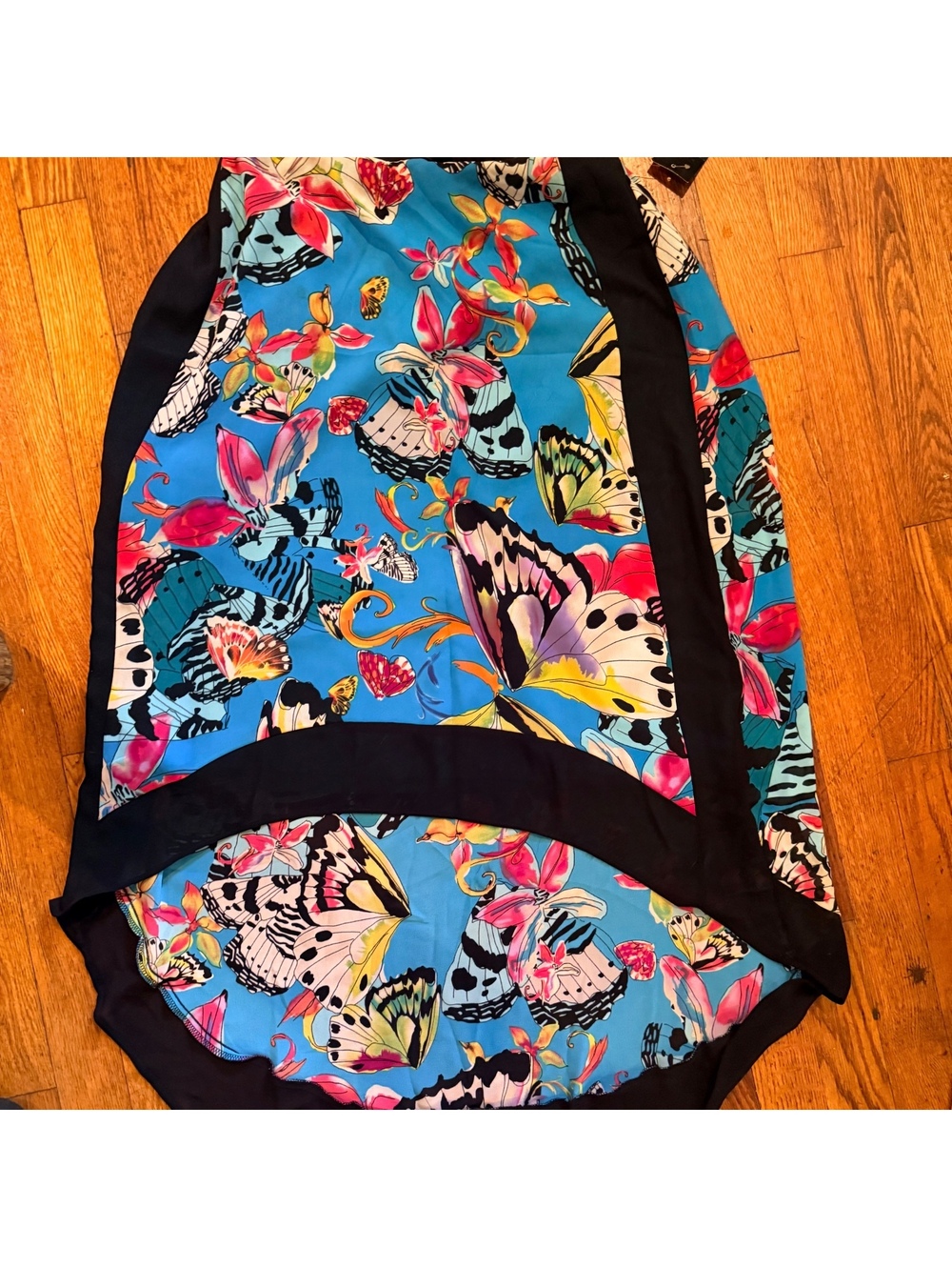 NWT Nicole Miller Butterfly Print High-Low Maxi Skirt Size 6